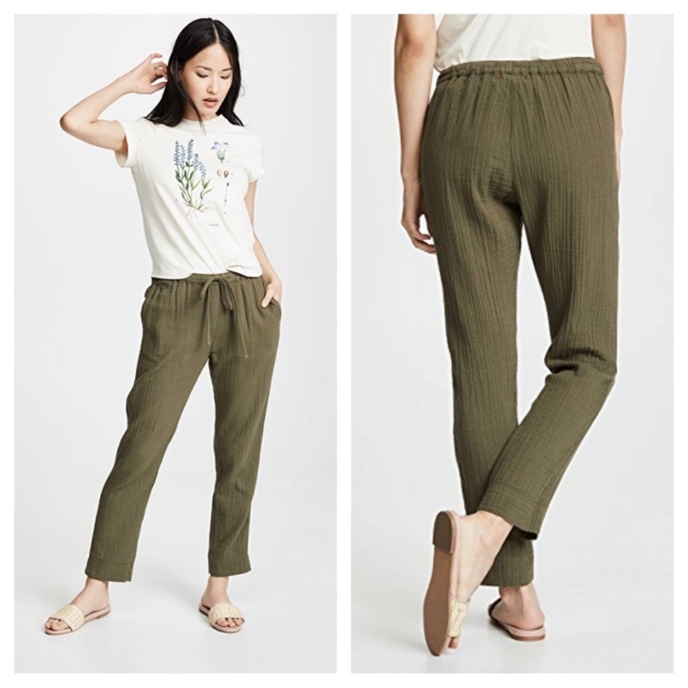 Xirena Jordyn Cotton Gauze Pull On Pants in Cactus Green size small